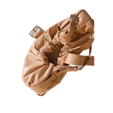 Beige Ruched Shoulder Handbag