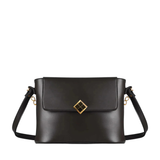 Minimalist Black Vegan Leather Crossbody Bag