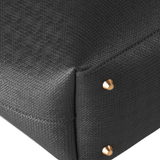 Large Black Textured Tote Bag