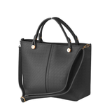 Large Black Textured Tote Bag