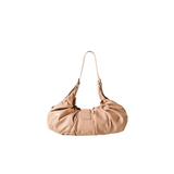 Beige Ruched Shoulder Handbag