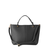 Large Black Textured Tote Bag
