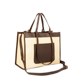 Two-Tone Tote Bag with Adjustable Strap