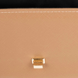 Two-Tone Rexine Handbag with Shoulder Strap