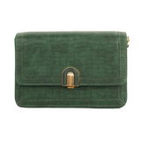 Textured Rexine Handbag with Chain Strap