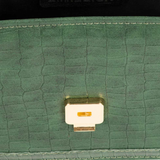 Textured Rexine Handbag with Chain Strap