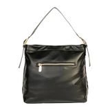 Textured Pleated Rexine Tote Bag with Zip Closure