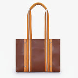 Brown long strap tote bag