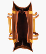 Brown long strap tote bag