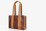 Brown long strap tote bag