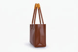 Brown long strap tote bag