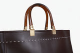 Dark brown signature tote bag